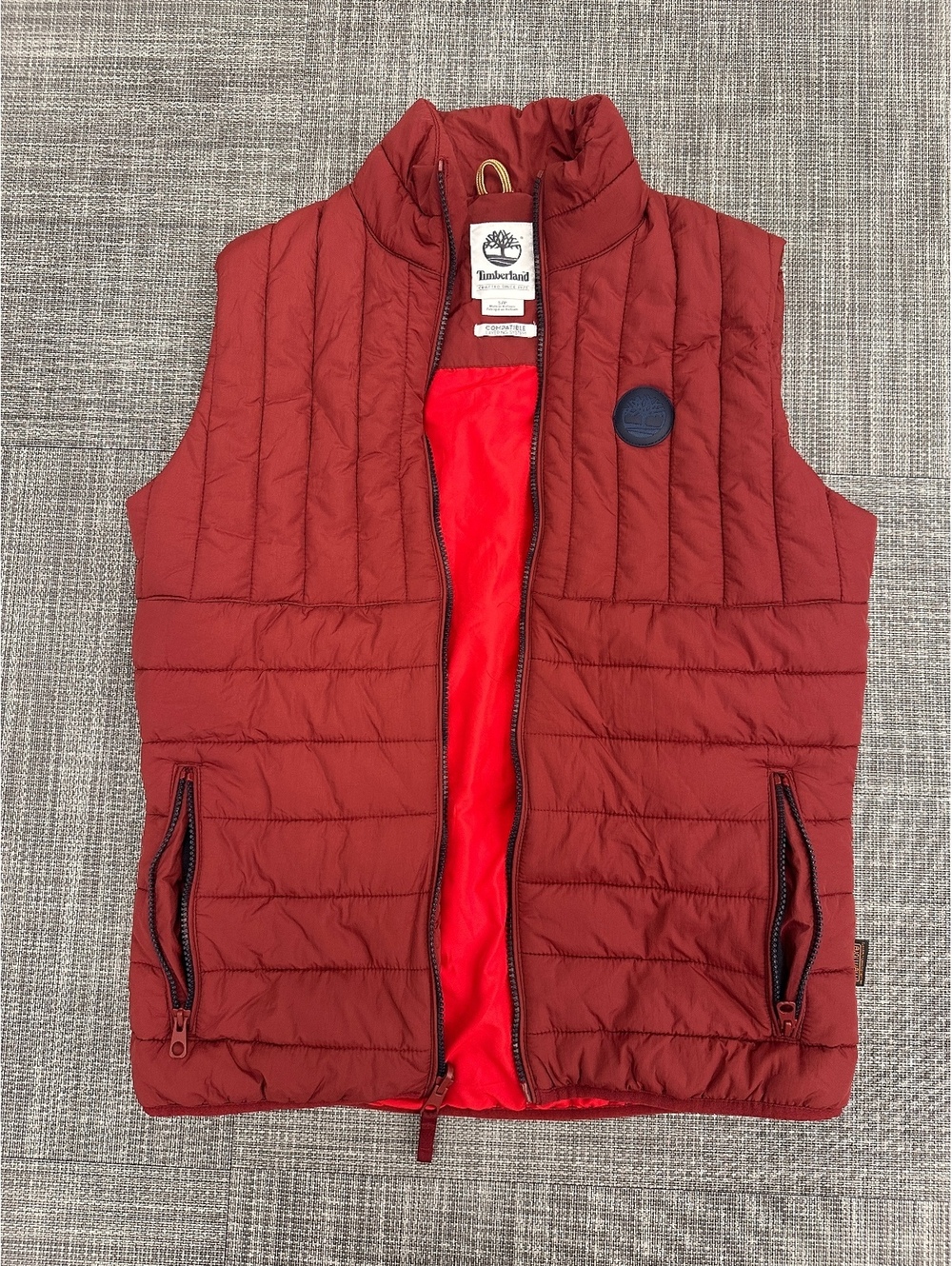 Timberland Burgundy small Puff thermore Outdoor Puffer Vest